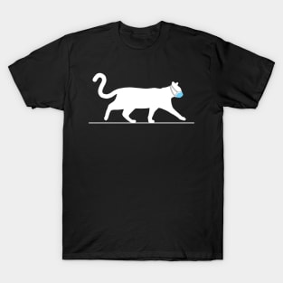 Cat in Mask - white T-Shirt